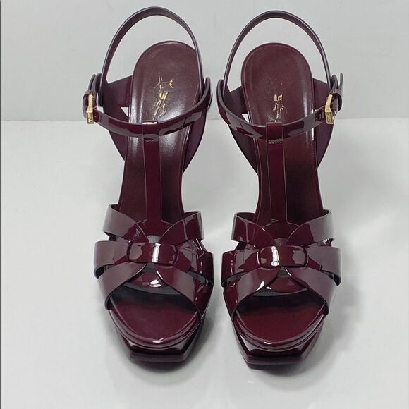 Saint Laurent Tribute 105mm Patent Leather Platform Sandals size 40.5 - Picture 2 of 12
